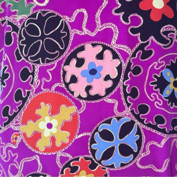 NATORI Vintage Silky Geometric Print Caftan Kaftan Nightgown Loungewear Retro M - Picture 15 of 15